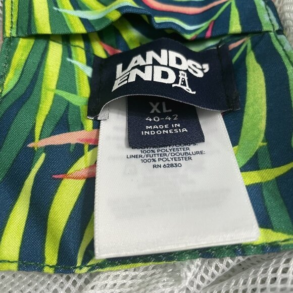 Lands End 8" Swim Trunks Size XL 40-42 Elastic Waist Pockets Mesh Liner UPF 50 - Picture 8 of 8